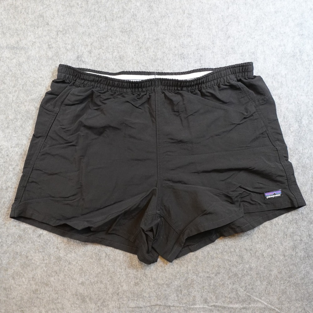 Patagonia Shorts Womens Large Black Baggies 5" 57058 Recycled Nylon Athletic